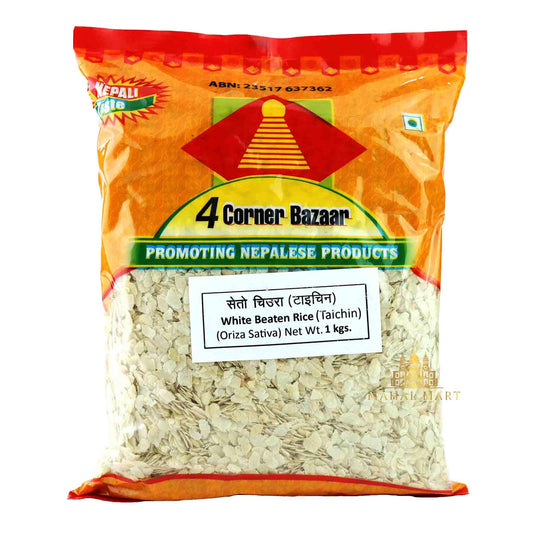 4 CORNER WHITE BEATEN RICE 1KG