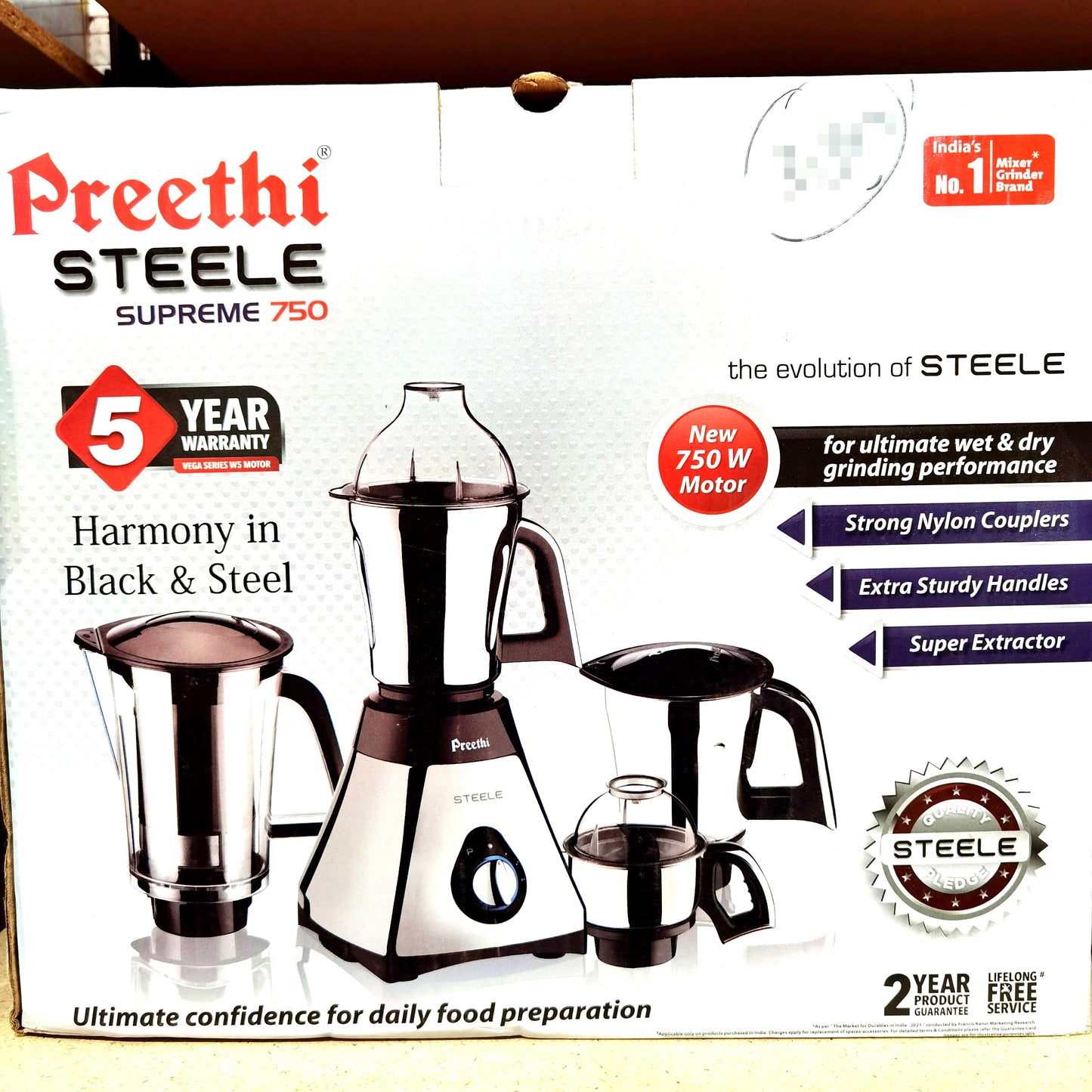 Preethi Blue Leaf steel grinder