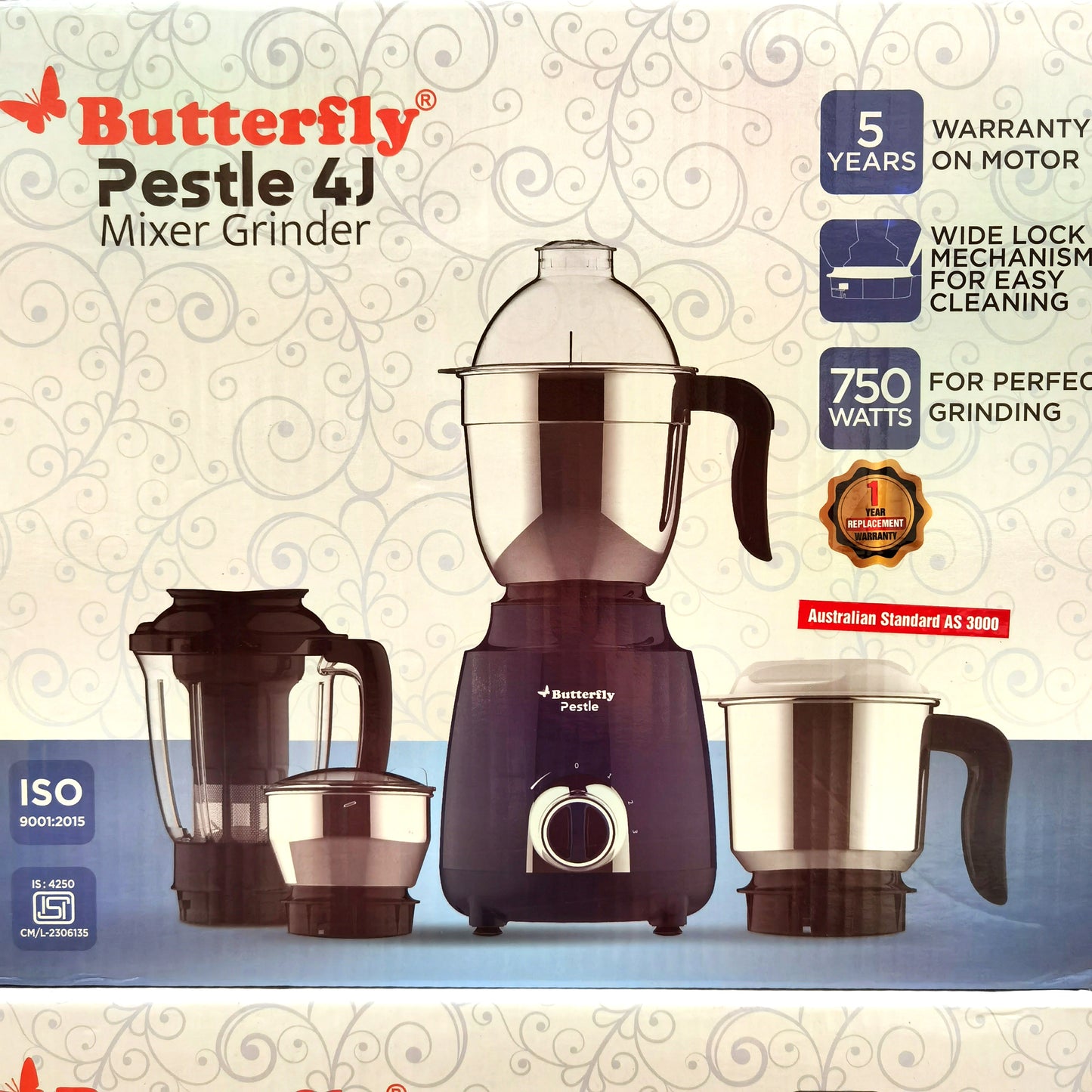 Butterfly pestle mixer grinder