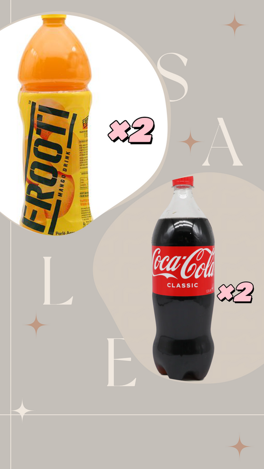 2 Free 1.2L Frooti+2 Free 1.25L Coke Classic