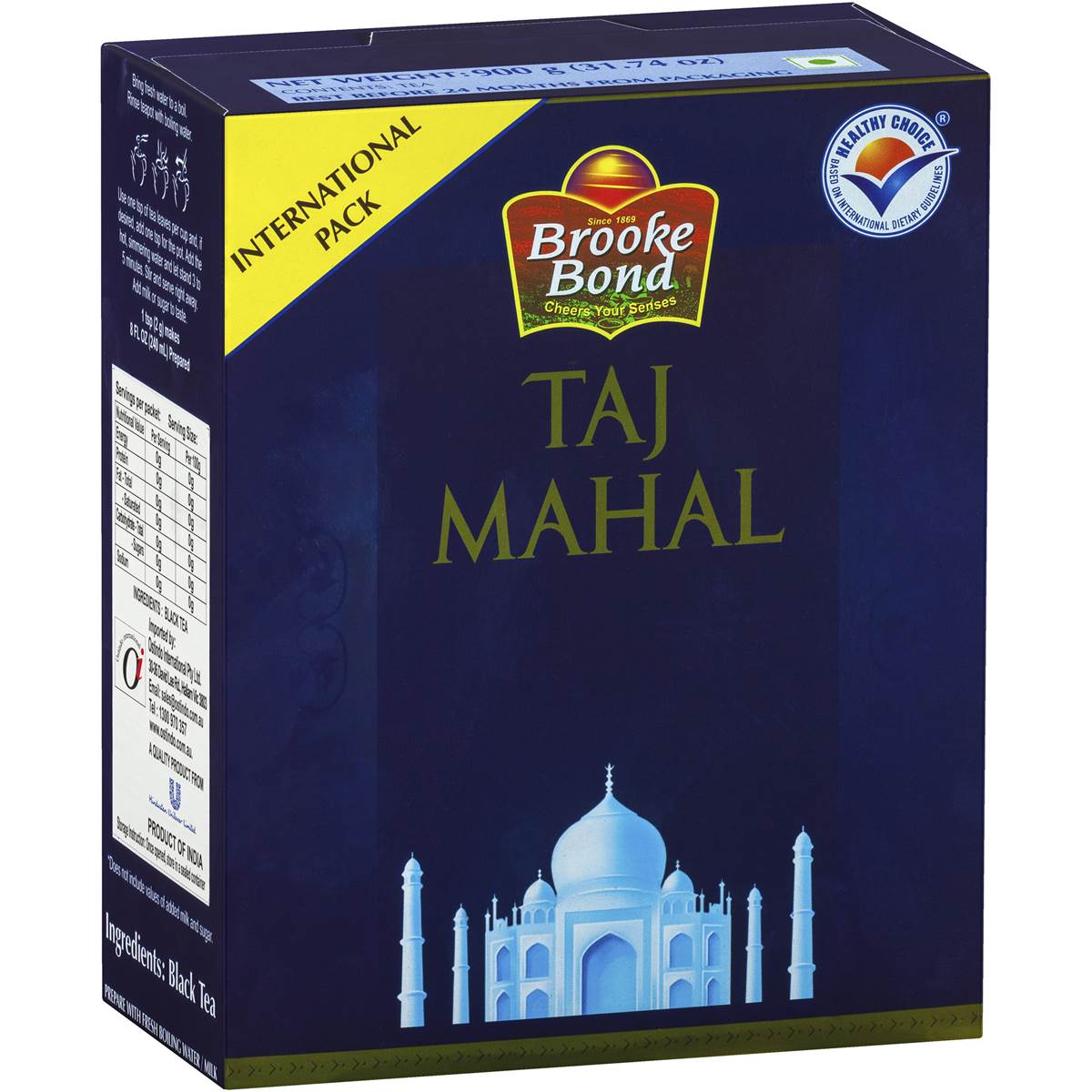 BROOKE BOND TAJ MAHAL BLACK TEA 900G