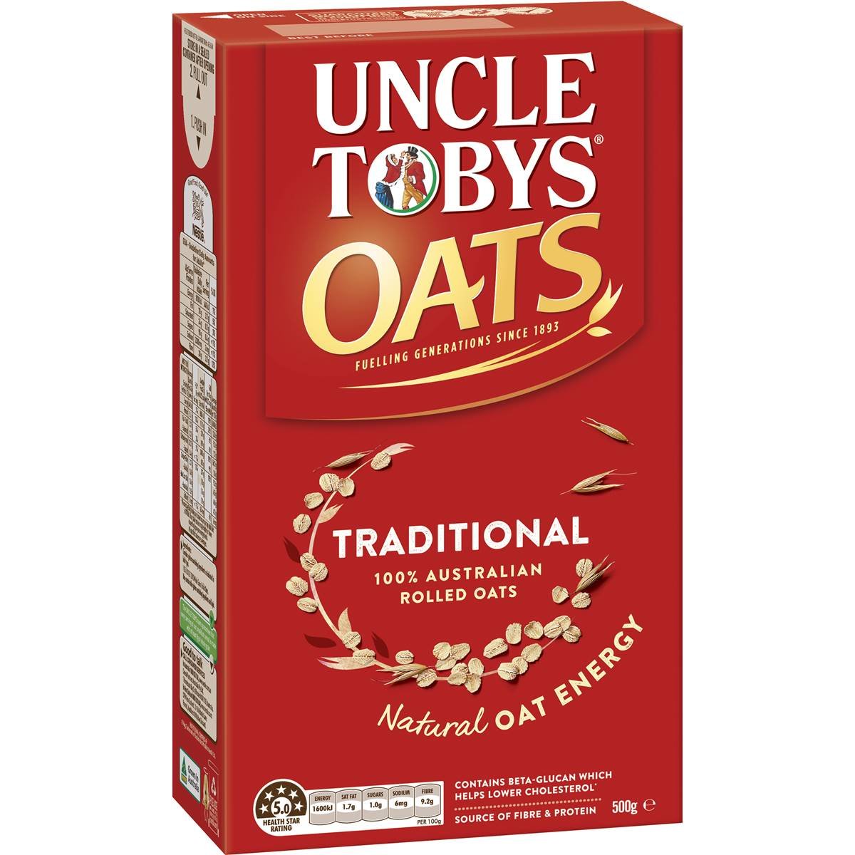 UNCLE TOBYS ROLLED OATS 500g