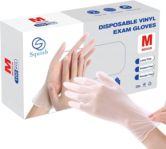 VINYL GLOVES P-FREE M 100pcs