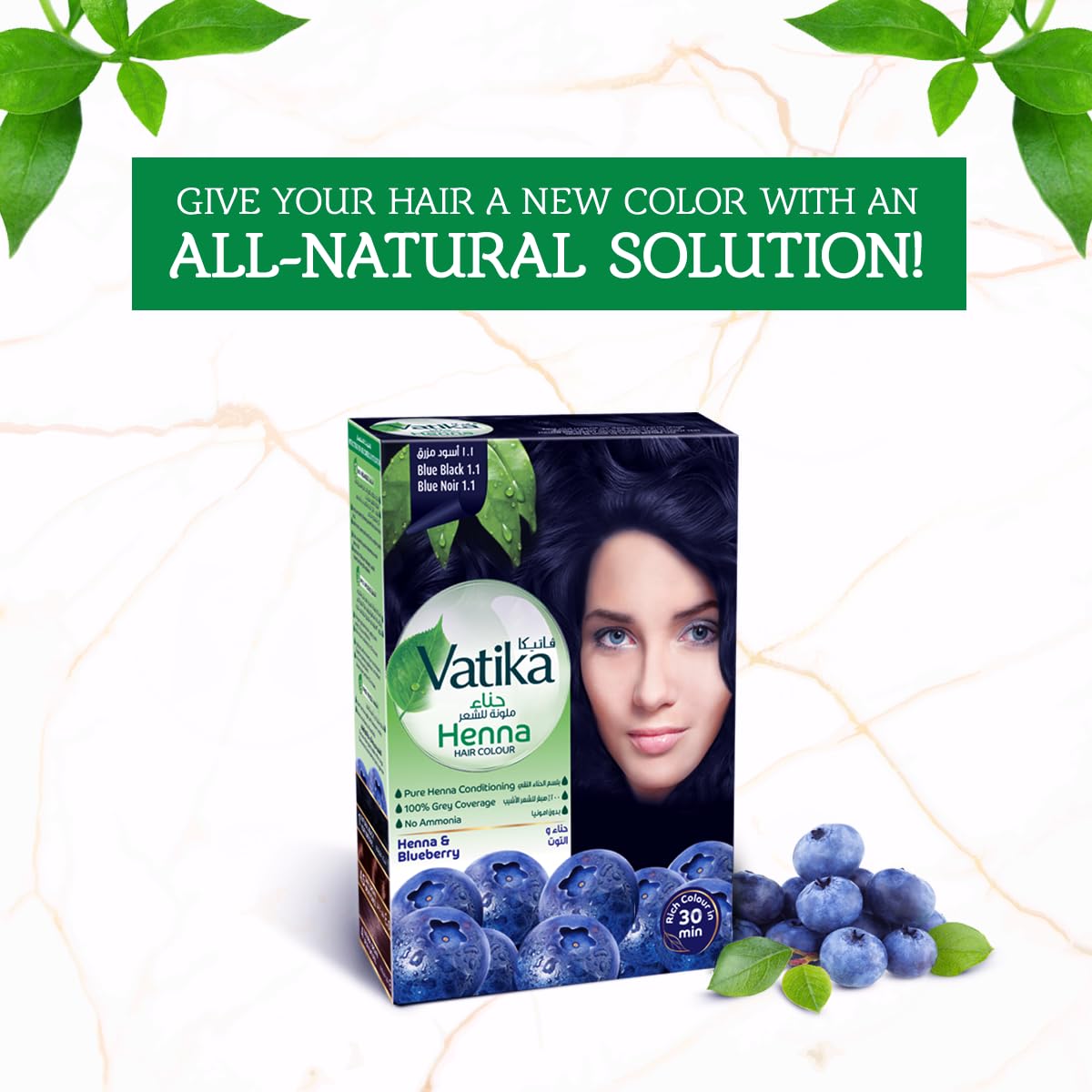 VATIKA HEENA HAIR COLOUR BLUE BLACK